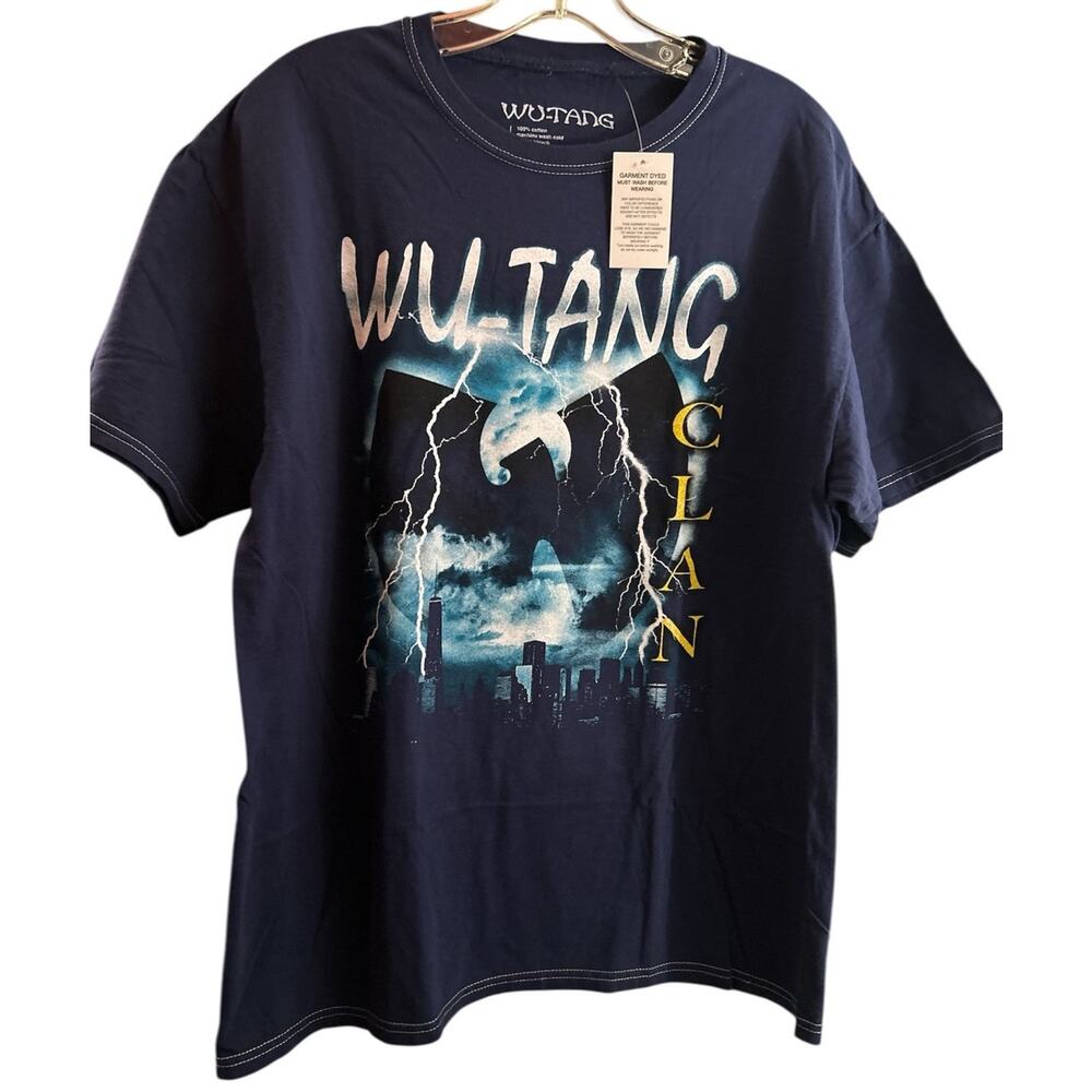 Wu-Tang Clan men's Graphic T-Shirt short sleeve top blue size Medium‎ rap music